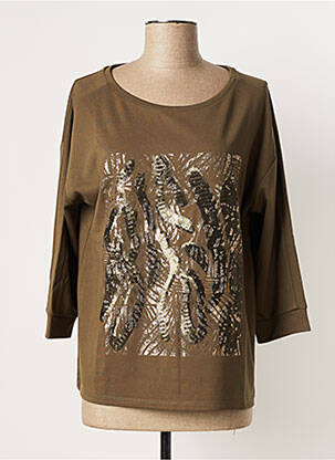 T-shirt coupe droite manches 3/4 vert BETTY BARCLAY femme