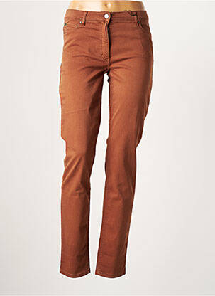 Pantalon slim tissage popeline taille normale marron BETTY BARCLAY femme