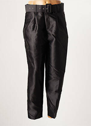 Pantalon 7/8 taille haute taille haute noir LUCY WANG femme