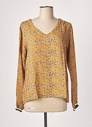 Blouse tissage popeline manches longues jaune THALASSA femme