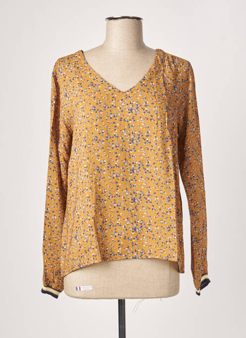 Blouse tissage popeline manches longues jaune THALASSA femme