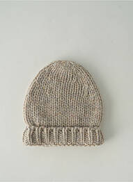 Bonnet bord-côtes beige PLAY'UP enfant
