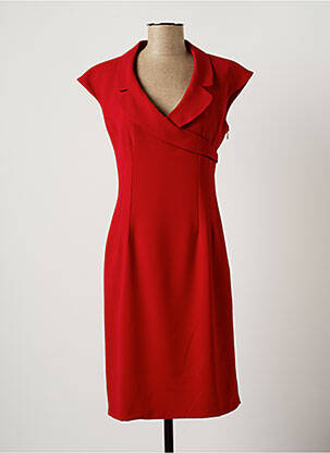Robe mi-longue rouge COTTONADE pour femme