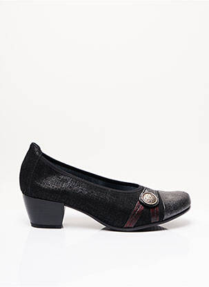 Ballerines matière lisse talon de 4 à 6cm noir PEDI GIRL femme
