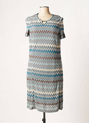 Robe mi-longue manches courtes manches courtes bleu BARBARA LEBEK femme