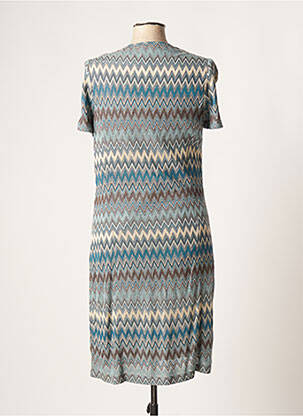 Robe mi-longue manches courtes manches courtes bleu BARBARA LEBEK femme