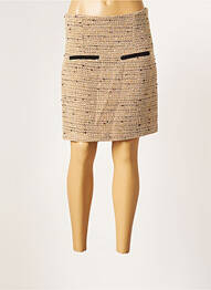 Jupe courte tissage tweed beige MORGAN femme