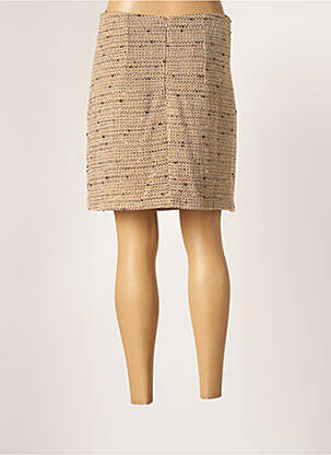 Jupe courte tissage tweed beige MORGAN femme