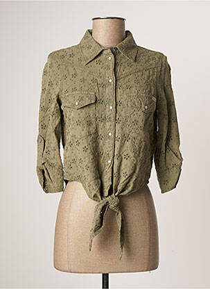 Chemisier poches poitrine manches 3/4 vert GUESS femme
