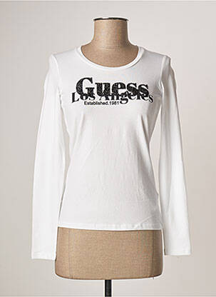T-shirt blanc GUESS pour femme