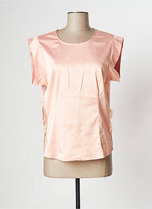 Blouse manches courtes manches courtes rose CUSTOMMADE femme