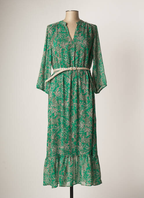 Robe longue vert ELORA pour femme