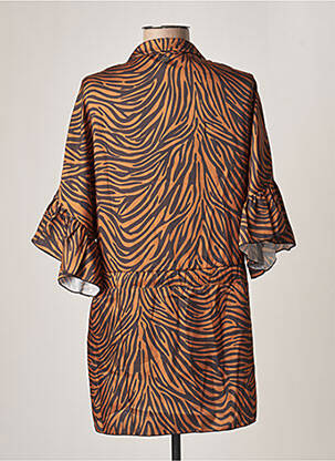 Tunique manches longues col chemisier marron 29185001 femme
