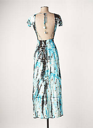 Robe longue manches courtes manches courtes bleu GOA femme