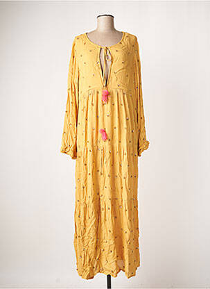 Robe longue manches longues manches longues jaune SUNDRESS femme