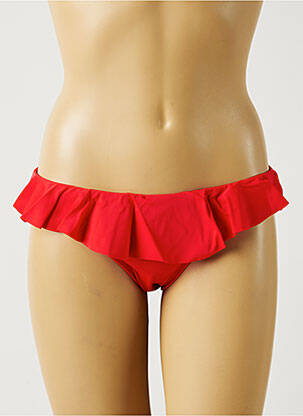 Bas de maillot de bain effet matière satinée culotte rouge MON PETIT BIKINI femme