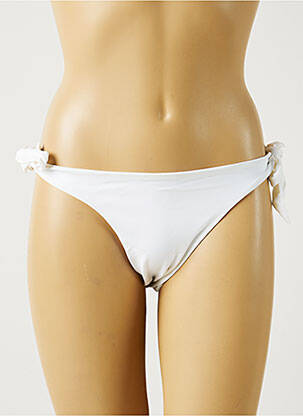 Bas de maillot de bain effet matière satinée bikini blanc MON PETIT BIKINI femme