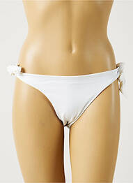 Bas de maillot de bain effet matière satinée bikini blanc MON PETIT BIKINI femme