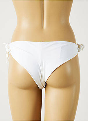 Bas de maillot de bain effet matière satinée bikini blanc MON PETIT BIKINI femme