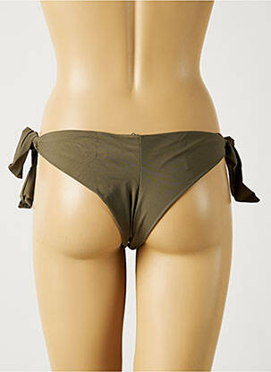 Bas de maillot de bain effet matière satinée bikini vert MON PETIT BIKINI femme