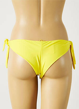 Bas de maillot de bain effet matière satinée bikini jaune MON PETIT BIKINI femme