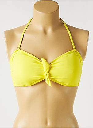 Haut de maillot de bain fermeture liens à nouer haut soutien-gorge avec mousse de rembourrage amovible jaune MON PETIT BIKINI femme