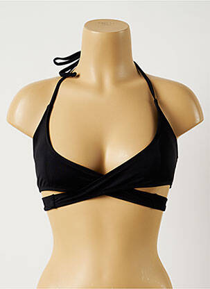 Haut de maillot de bain fermeture liens à nouer haut bandeau noir MON PETIT BIKINI femme