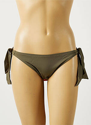 Bas de maillot de bain effet matière satinée culotte vert MON PETIT BIKINI femme