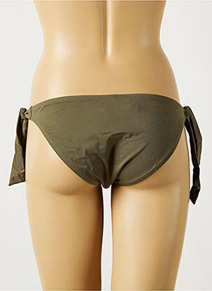 Bas de maillot de bain effet matière satinée culotte vert MON PETIT BIKINI femme