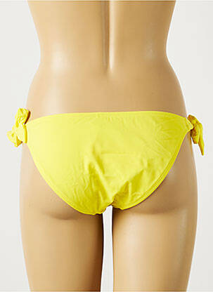 Bas de maillot de bain effet matière satinée bikini jaune MON PETIT BIKINI femme
