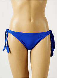 Bas de maillot de bain effet matière satinée bikini bleu MON PETIT BIKINI femme