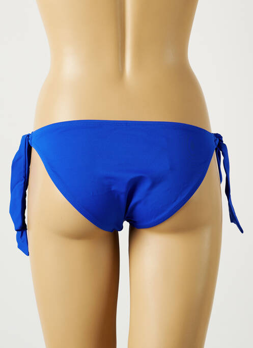 Bas de maillot de bain effet matière satinée bikini bleu MON PETIT BIKINI femme