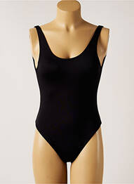 Maillot de bain 1 pièce effet matière satinée noir MON PETIT BIKINI femme