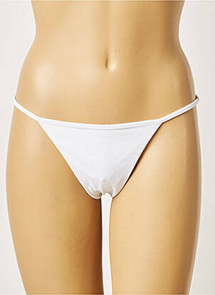Bas de maillot de bain stretch string blanc KHASSANI femme