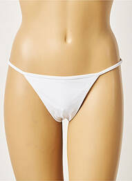 Bas de maillot de bain stretch string blanc KHASSANI femme