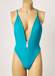 Maillot de bain 1 pièce stretch bleu KHASSANI femme