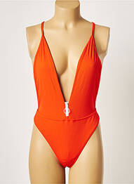 Maillot de bain 1 pièce stretch orange KHASSANI femme