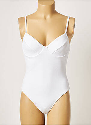 Maillot de bain 1 pièce stretch blanc KHASSANI femme