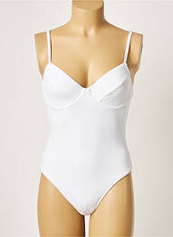 Maillot de bain 1 pièce stretch blanc KHASSANI femme
