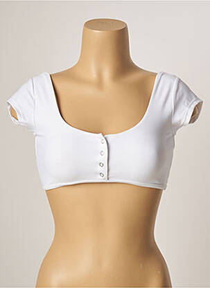 Haut de maillot de bain stretch brassieres blanc KHASSANI femme
