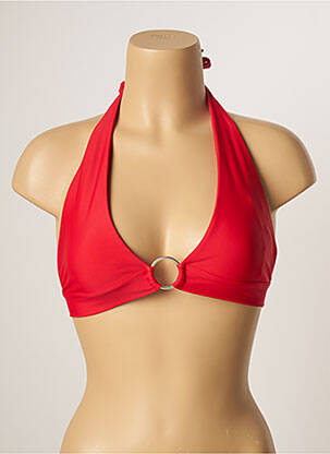 Haut de maillot de bain fermeture liens à nouer haut soutien-gorge emboitant rouge KHASSANI femme