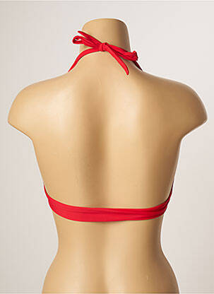 Haut de maillot de bain fermeture liens à nouer haut soutien-gorge emboitant rouge KHASSANI femme