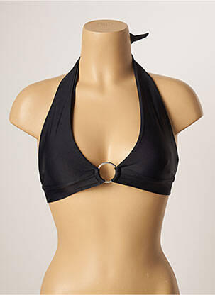Haut de maillot de bain fermeture liens à nouer haut soutien-gorge emboitant noir KHASSANI femme