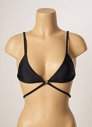 Haut de maillot de bain stretch haut soutien-gorge emboitant noir KHASSANI femme