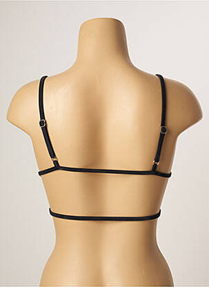 Haut de maillot de bain stretch haut soutien-gorge emboitant noir KHASSANI femme