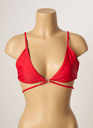 Haut de maillot de bain stretch haut soutien-gorge emboitant rouge KHASSANI femme
