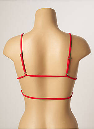 Haut de maillot de bain stretch haut soutien-gorge emboitant rouge KHASSANI femme