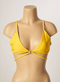 Haut de maillot de bain stretch haut soutien-gorge emboitant jaune KHASSANI femme