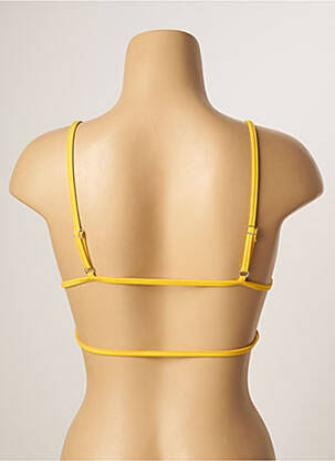 Haut de maillot de bain stretch haut soutien-gorge emboitant jaune KHASSANI femme
