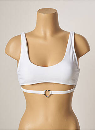 Haut de maillot de bain stretch brassieres blanc KHASSANI femme